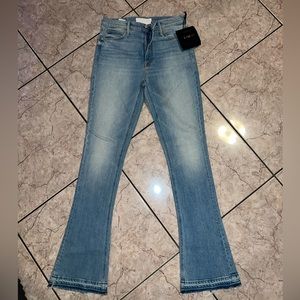 Mother High Waisted Runaway Undone Hem in On My Feet